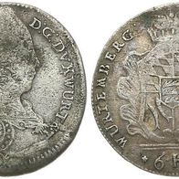 Württemberg 6 Kreuzer 1747 König "Karl Friedrich, selbstständig ab 1744