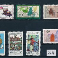 2434 - BRD Briefmarken Michel Nr,841,842,843,844,861,862,866 gest Jahrg 1975