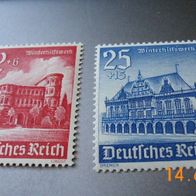 3 Marken Deutsches Reich -1940 Winterhilfswerk-Bauwerke - postfrisch