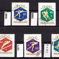 Un058 - Ungarn Mi. Nr. 1668 + 1669 + 1670 + 1671 + 1672 Olymp. Winterspiele 1960 o <