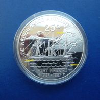 Niederl. Antillen 25 Gulden 1997 "200 Jahre Fort Nassau" Silber PP/ Proof Max. 15.000