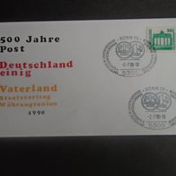 Sonderbriefumschlag BRD:1990 - 500 Jahre Post - MichelNr: DDR 3346