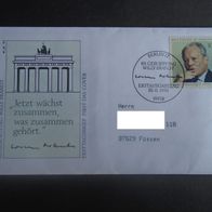 Sonderbriefumschlag BRD:1993 80. Geb. Willy Brandt - MichelNr: 1706 + Inhalt