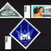 Un080 - Ungarn Mi. Nr. 1938 + 1939 + 1943 o
