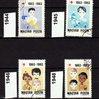 Un081 - Ungarn Mi. Nr. 1944 + 1945 + 1946 + 1948 Internationales Rotes Kreuz o