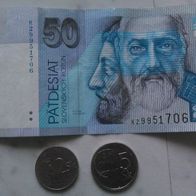 50 Slowakei Kronen SKK Banknote + 2 und 5 SK gratis Slovensko aus Umlauf