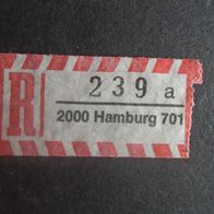 Einschreibemarken / Briefmarke BRD:1984 - 239 a - 2000 Hamburg 701