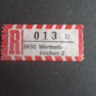 Einschreibemarken / Briefmarke BRD:1984 - 013 b - 5632 Wermelskirchen 2