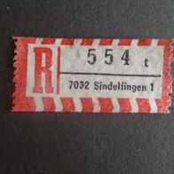 Einschreibemarken / Briefmarke BRD:1984 - 554 t - 7032 Sindelfingen 1