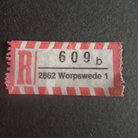 Einschreibemarken / Briefmarke BRD:1984 - 609 b - 2862 Worpswede 1