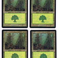 4x "Wald / Forest" Nr.350, Common aus "Invasion", ungespielt