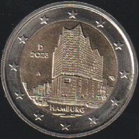 2023 BRD Hamburg Elbhilharmonie 2 Euro Prägebuchstabe A bankfrisch