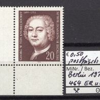 Berlin 1974 275. Geburtstag von G. W. von Knobelsdorff MiNr. 464 postfrisch Eckrand u