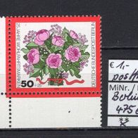 Berlin 1974 25 Jahre Wohlfahrtsmarken: Blumensträuße MiNr. 475 postfrisch ER uli