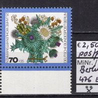 Berlin 1974 25 Jahre Wohlfahrtsmarken: Blumensträuße MiNr. 476 postfrisch ER uli