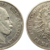 Altdeutschland Kaiserreich 5 Mark Preußen 1876 A Kaiser Wilhelm I. (1861-1888)