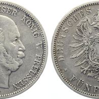 Altdeutschland Kaiserreich 5 Mark Preußen 1876 C Kaiser Wilhelm I. (1861-1888)