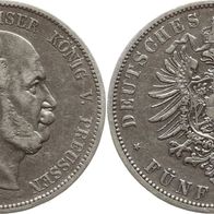 Altdeutschland 5 Mark Preußen 1874 A, Kaiser Wilhelm I. (1861-1888)