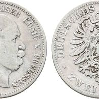 Altdeutschland 2 Mark Preußen 1877 A, Kaiser Wilhelm I. (1861-1888)