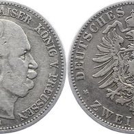 Altdeutschland 2 Mark Preußen 1876 A, Kaiser Wilhelm I. (1861-1888)