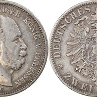 Altdeutschland 2 Mark Preußen 1876 C, Kaiser Wilhelm I. (1861-1888)