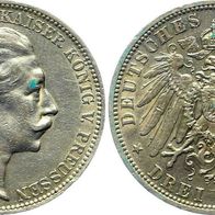 Altdeutschland 3 Mark Preußen 1910 A, Kaiser Wilhelm II. (1888--1918)
