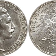 Altdeutschland 3 Mark Preußen 1911 A, Kaiser Wilhelm II. (1888--1918)