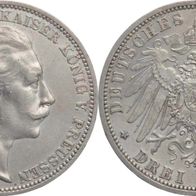Altdeutschland 3 Mark Preußen 1912 A, Kaiser Wilhelm II. (1888--1918)