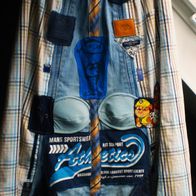 Damen Jeans Rock Blau-Beige-Weiß Gr.50-52-54-56 Einzelexemplar!
