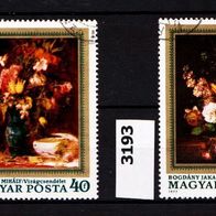Un177 - Ungarn Mi. Nr. 3192 + 3193 Blumengemälde o