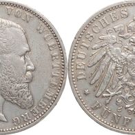Kaiserreich Altdeutschland 5 Mark Württemberg 1895 König Wilhelm II. (1891-1918)