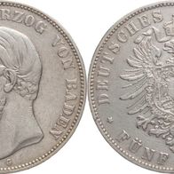 Altdeutschland Kaiserreich 5 Mark Baden 1875 G Friedrich I. (1856-1907)