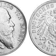 Altdeutschland Kaiserreich 5 Mark Baden 1903 G Friedrich I. (1856-1907)