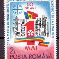 Rumänien - Postfrisch Mi-Nr. 4544 + Bl.252, "50. Jahrestag Maikundgebung" nur 25%Mi