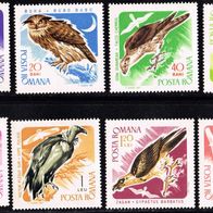 Rumänien - Postfrisch Mi-Nr. 2568-75 "Eulen und Greifvögel" nur 25%Mi