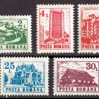Rumänien - Postfrisch Mi-Nr. 4702-06 "Hotels und Herbergen" nur 25%Mi