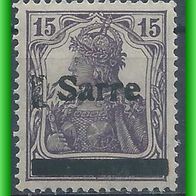 Saar MiNr. 7 a I ungebraucht Aufdruckfehler , (3412 b/ T)
