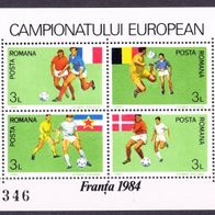 Rumänien - Postfrisch Mi-Nr. Bl. 205 + 206 "Fußball-EM, Frankreich" nur 25%Mi
