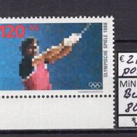 Berlin 1988 Sporthilfe: Olympische Winterspiele, Calgary MiNr. 803 postfr. Eckrand ul
