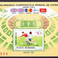 Rumänien - Postfrisch Mi-Nr. Bl. 219 "Qualifikation zur Fußball-WM" nur 25%Mi