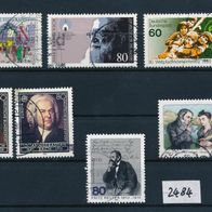 2484 - BRD Briefmarken Michel Nr1246,1248,1249,1252,1254,1263,1264 gest Jahrg.1985