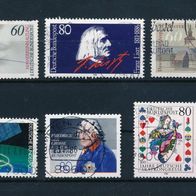 2490 - BRD Briefmarken Michel Nr1278,1280,1285,1290,1292,1293 gest Jahrg.1986