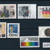 2493 - BRD Briefmarken Michel Nr 1306,1307,1309,1313,1314,1326,1335 gest Jahrg.1987