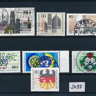 2497 - BRD Briefmarken Michel Nr1306,1309,1319,1323,1325,1327,1330 gest Jahrg.1987