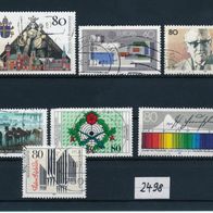 2498 - BRD Briefmarken Michel Nr1313,1320,1321,1323,1325,1328,1330 gest Jahrg.1987