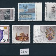 2510 - BRD Briefmarken Michel Nr1370,1372,1385,1386,1388,1389 gest Jahrg.1988