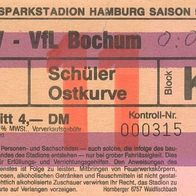 Ticket Hamburger SV vs VfL Bochum 13.12.1991 HSV Hamburg Eintrittskarte Fußball