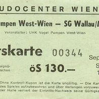 2) Ticket Eintrittskarte Handball UHK West Wien - SG Wallau/ Massenheim 27.9.1992