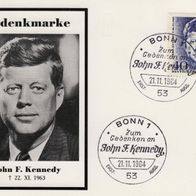 Gedenkarte John F. Kennedy mit Bund Michel 453 - bitte ansehen - 2130