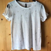 weißes T-Shirt Gr. XS mit goldenem Druck (5262)